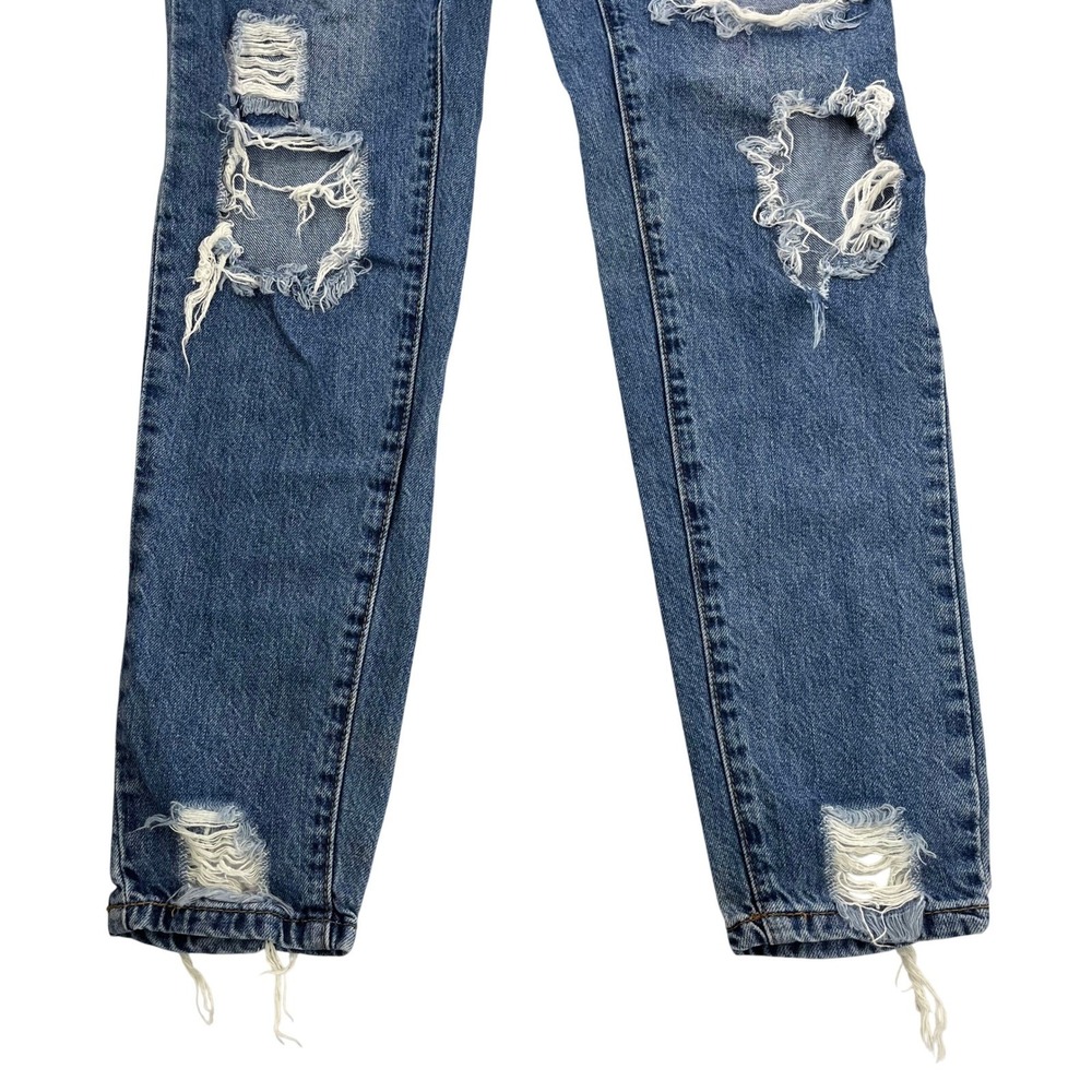 Riot High Rise Womens Distressed Mom Jeans, Riot Heavily Ripped Womens 629 - Picture 3 of 10